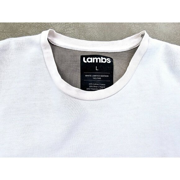 Lambs Size Large White Limited Edition 143/300 White Women Short Sleeve Logo Tee - Picture 5 of 11